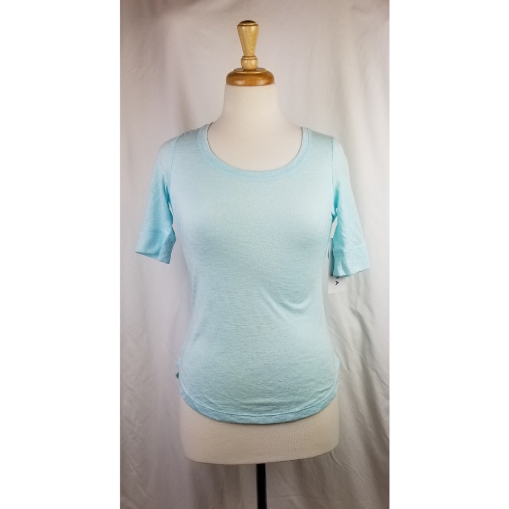 NWT ATHLETA S/S Breezy Tee - Blue Tint XXS